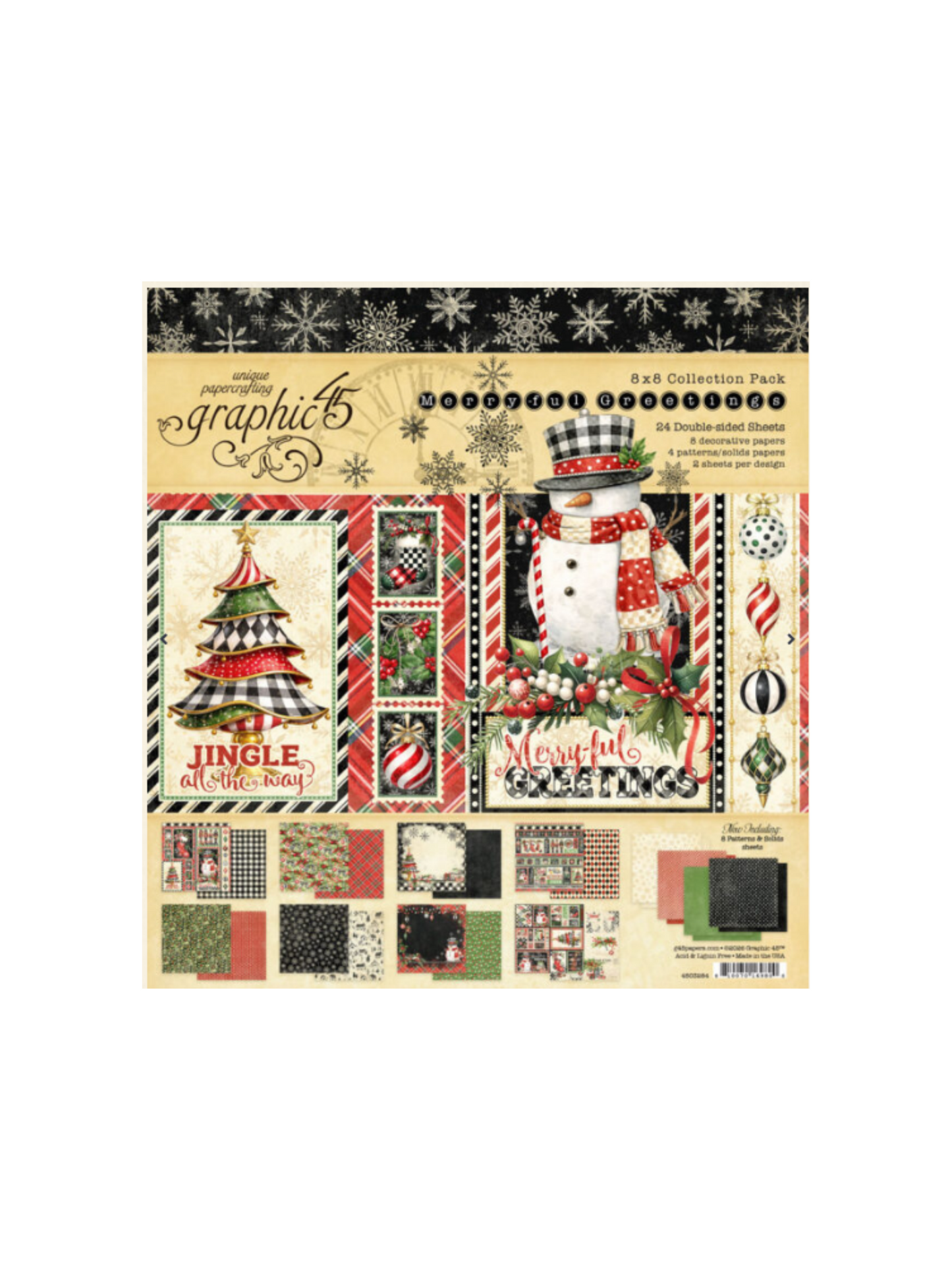 Merryful Greetings 8x8 paper pad (1/2 Pack Incl. in Kit)