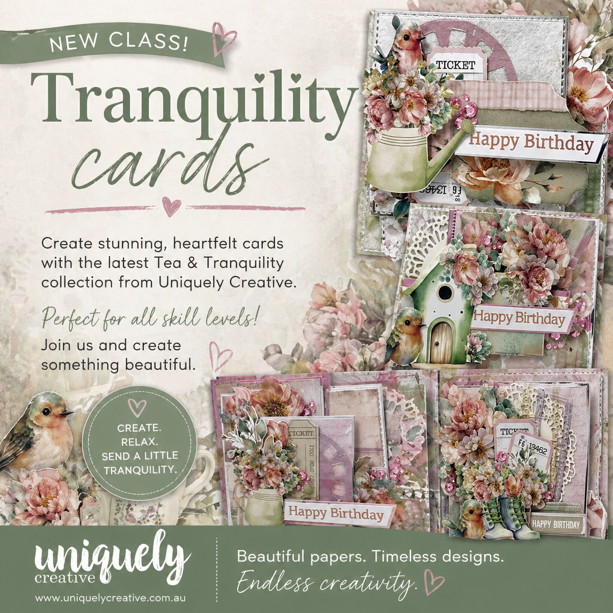 Tranquility Card Class Registration June 20th (Price incl. tax)