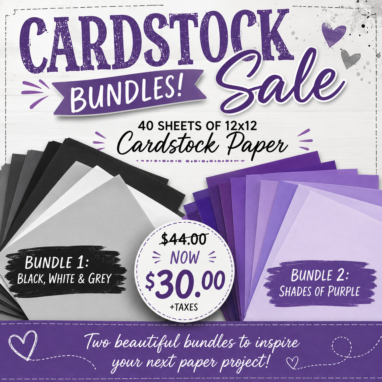 Bundle #2 Purple Cardstock Bundle