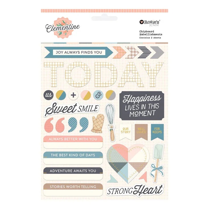 Clementine Chipboard Embellishments