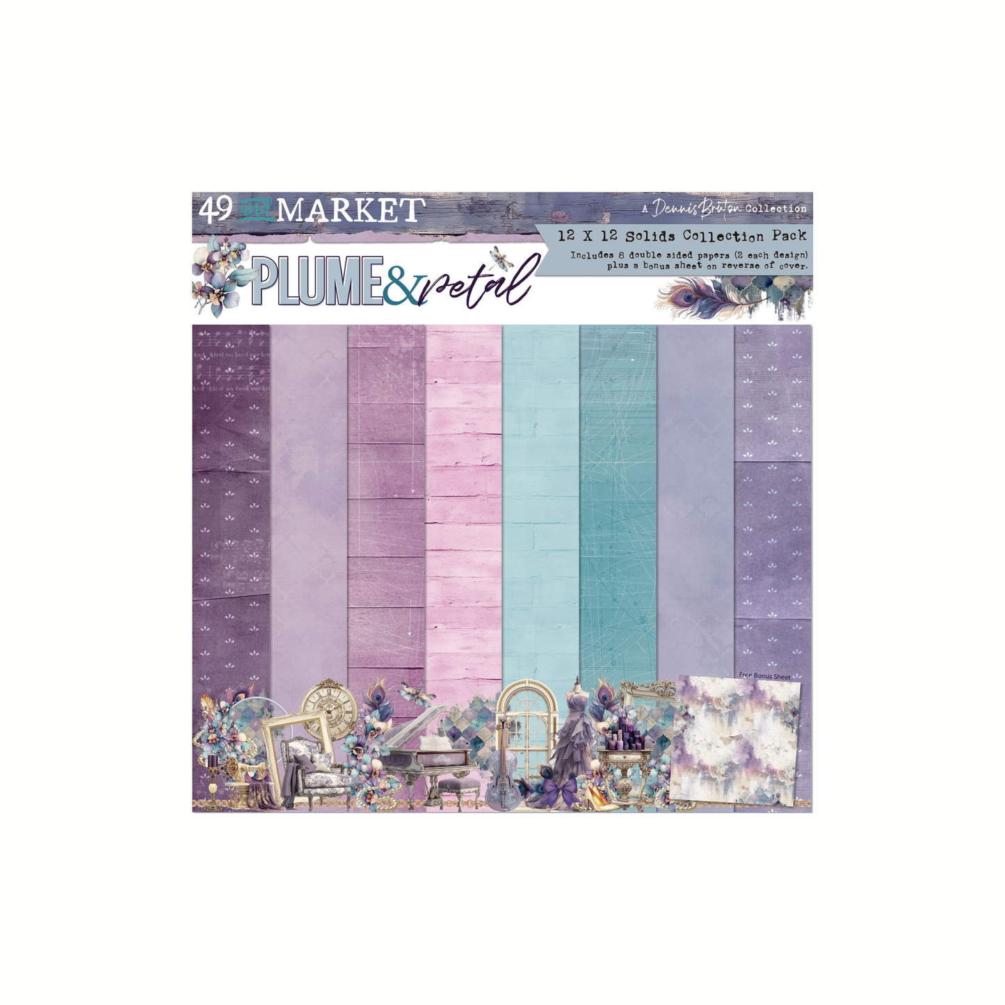 12x12 Solids Plume & Petal