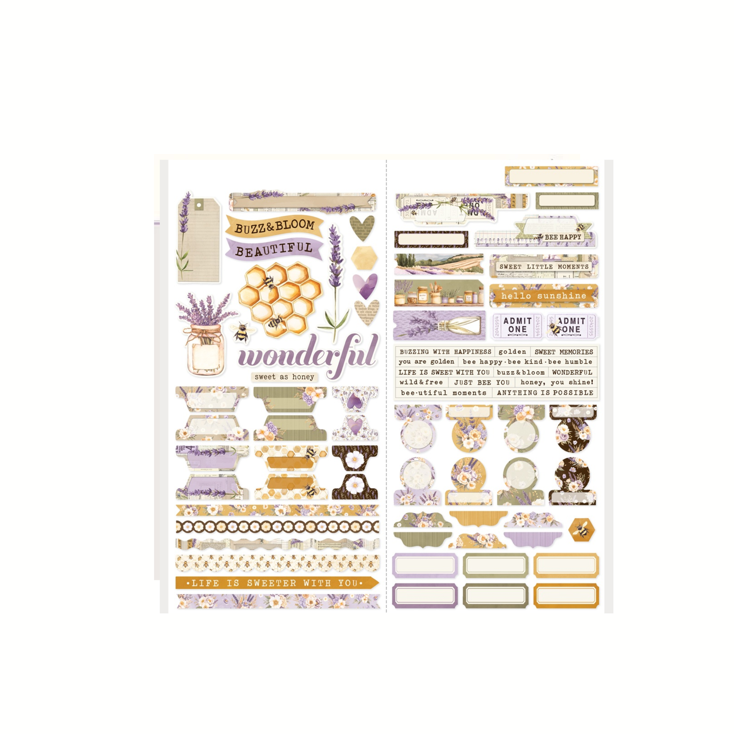 Simple Vintage Lavender Fields Basics Stickers