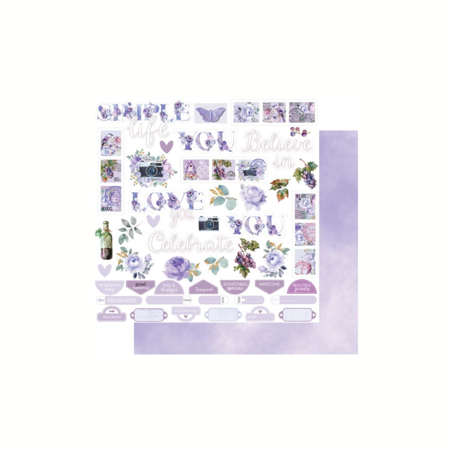 Ultra Violet Delight Simple Life Cut apart Sheet
