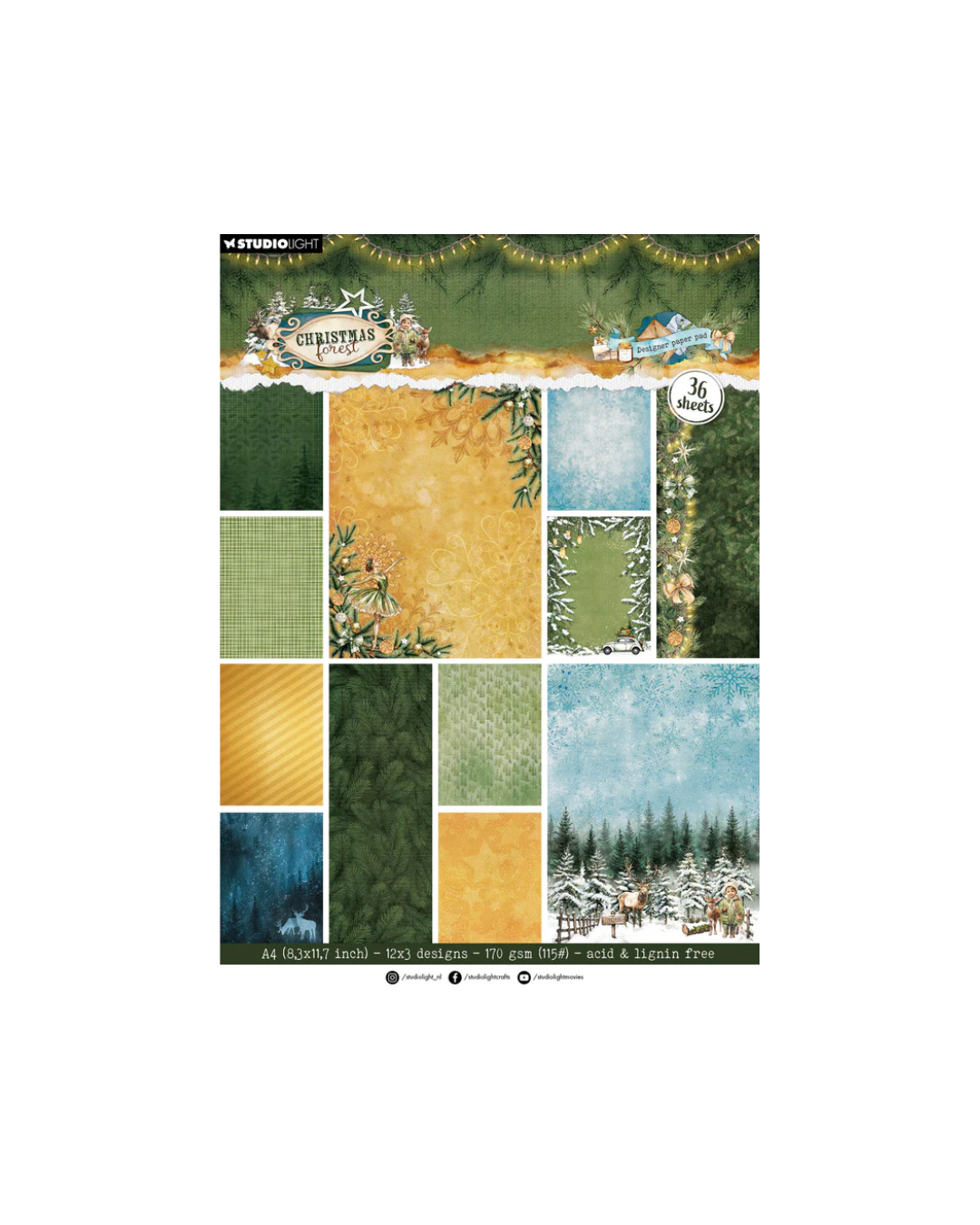 Christmas Forest Designer Pattern Paper Pad