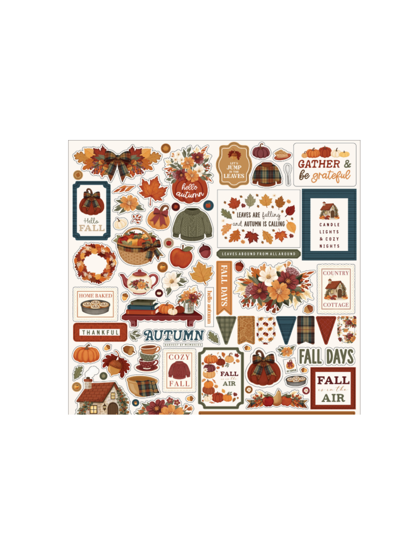 12x12 Here Comes Autumn Sticker Sheet