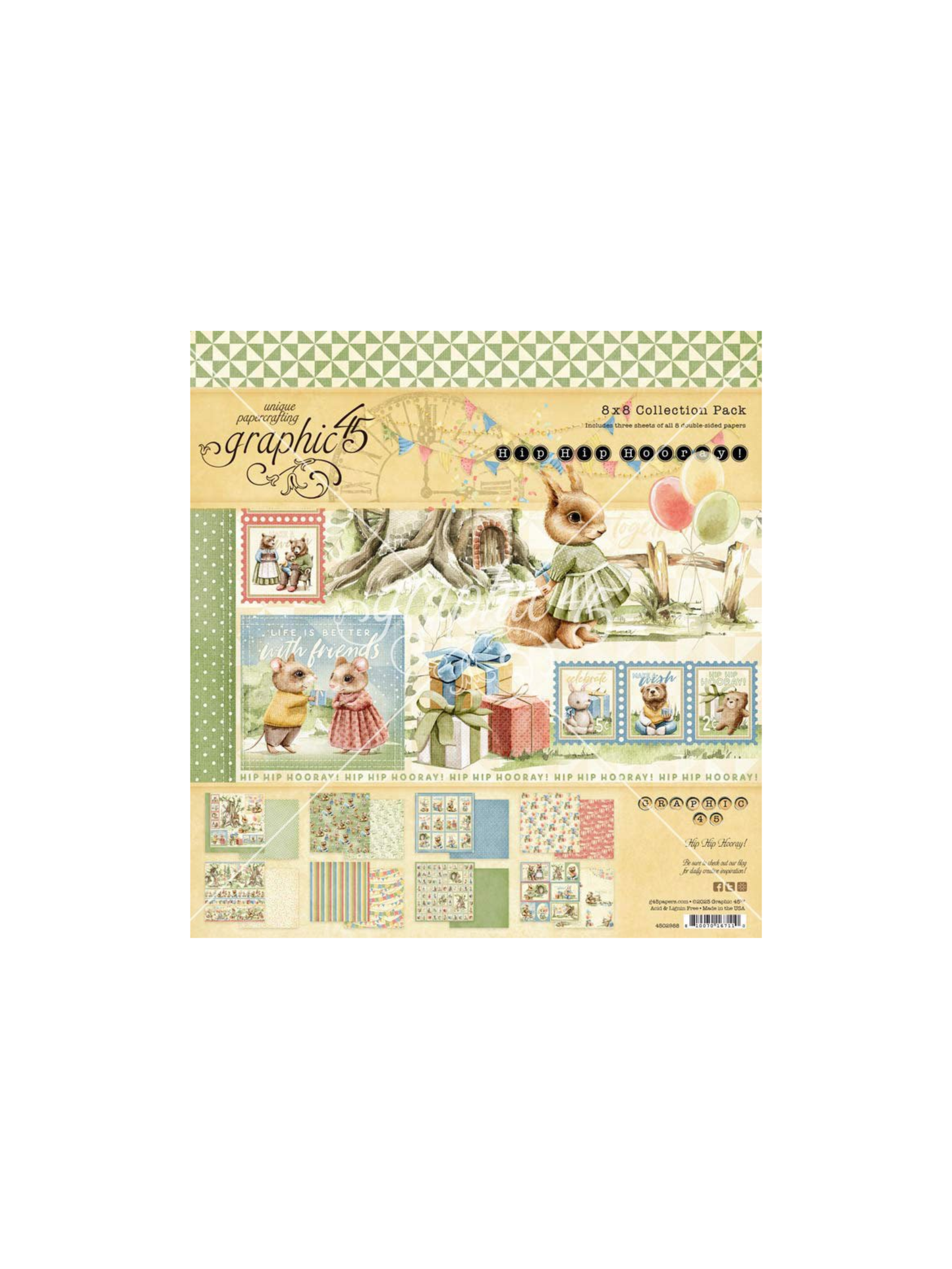 8x8 Hip Hip Hooray Paper Pack