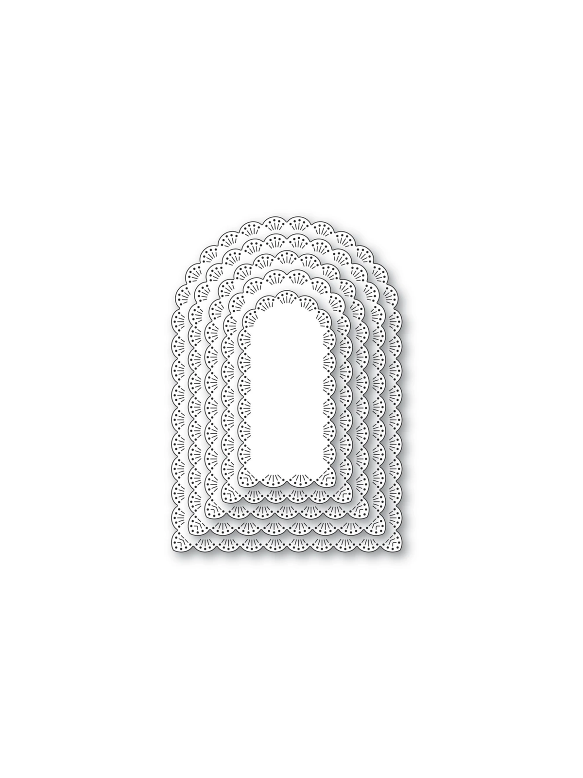 Fan Stitched Scallop Arch Dies (Used in Kitting)