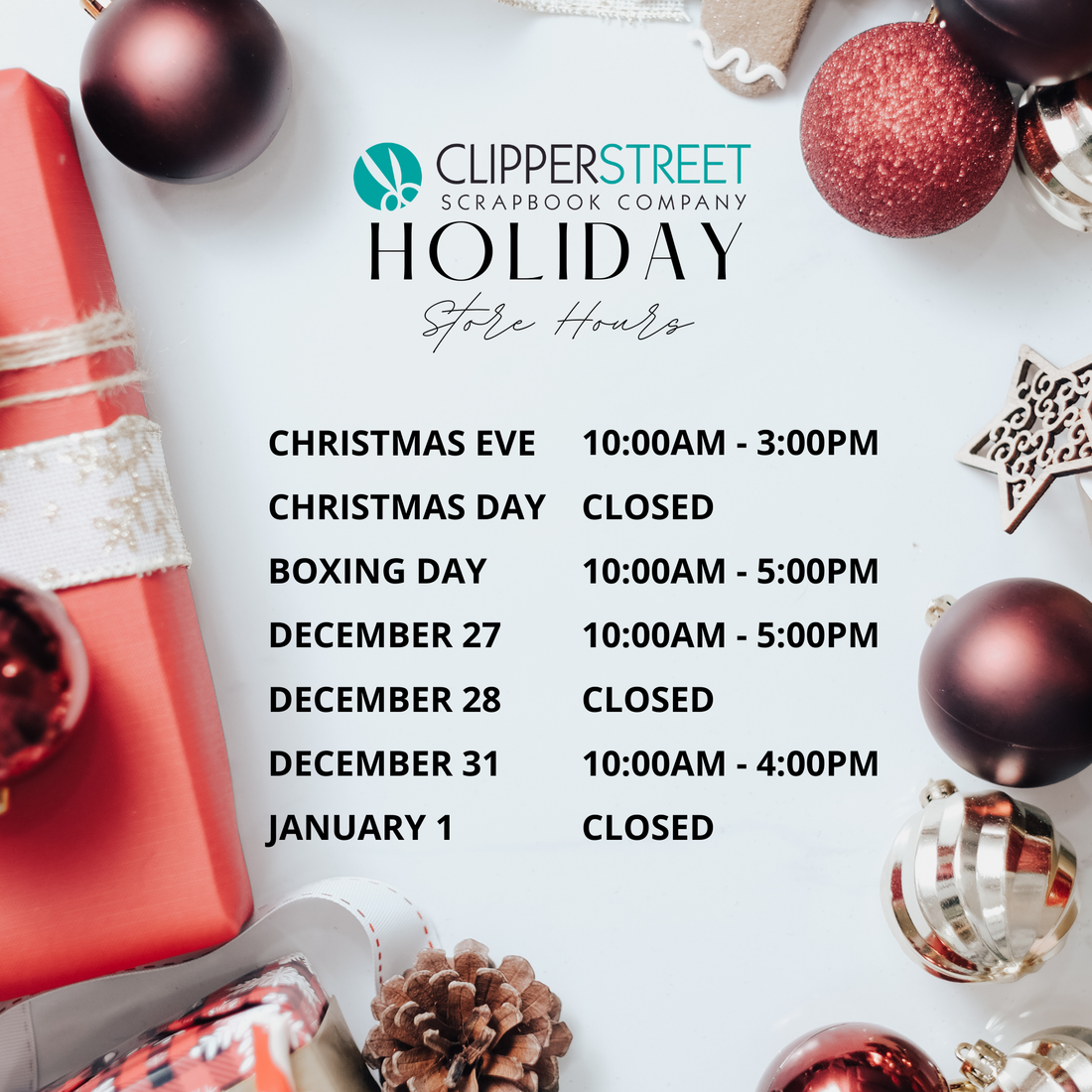 Holiday Store Hours