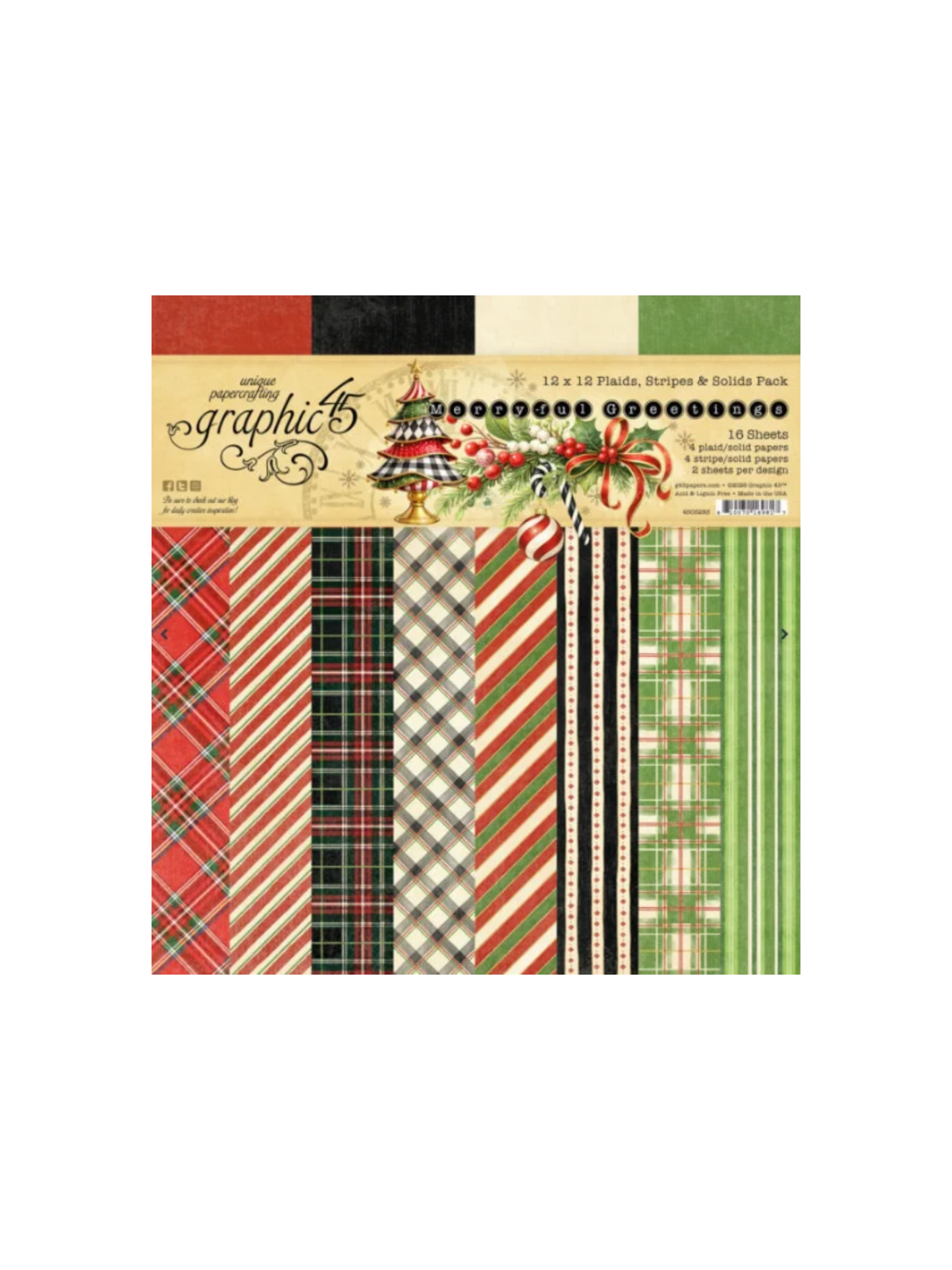 Merryful Greetings 12x12 Plaids, Stripes & Solids