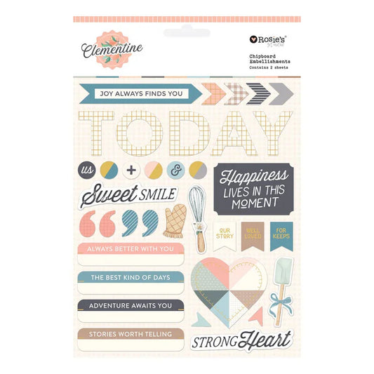 Clementine Chipboard Embellishments