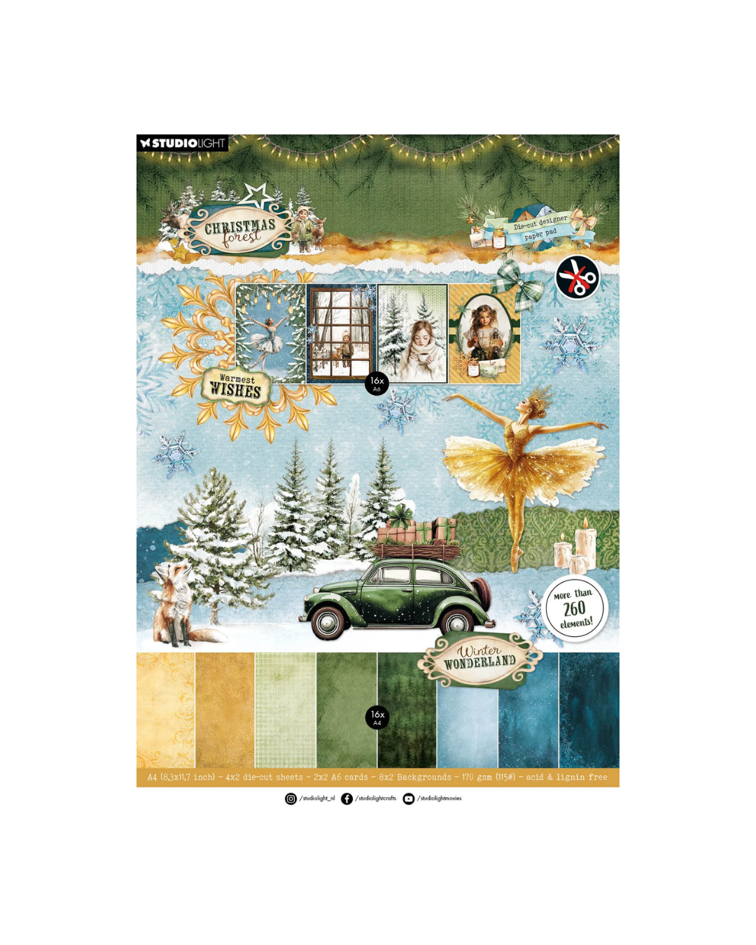 Christmas Forest Die Cut Designer Paper Pad (Incl. in Kit)