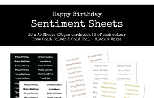 Paper Rose Rose Gold Sentiment Sheets