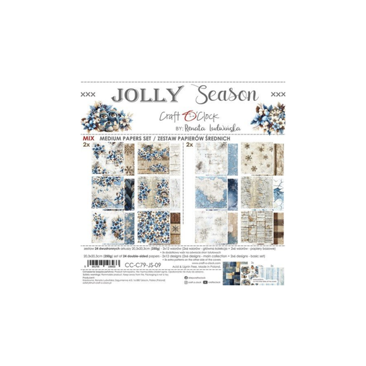 8x8 Jolly Season Mixed Paper Pack