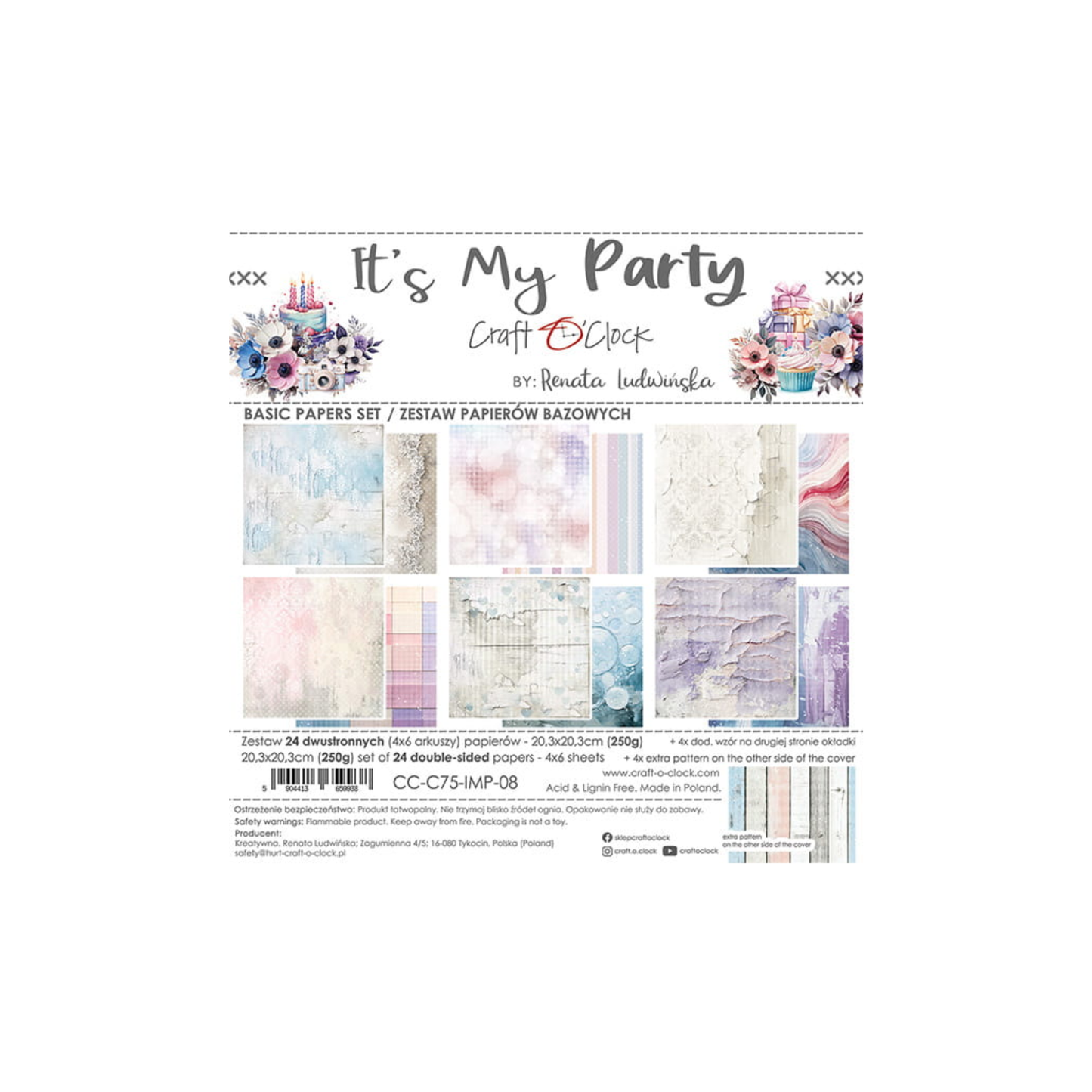 8x8 It's My Party Basics Paper Pad
