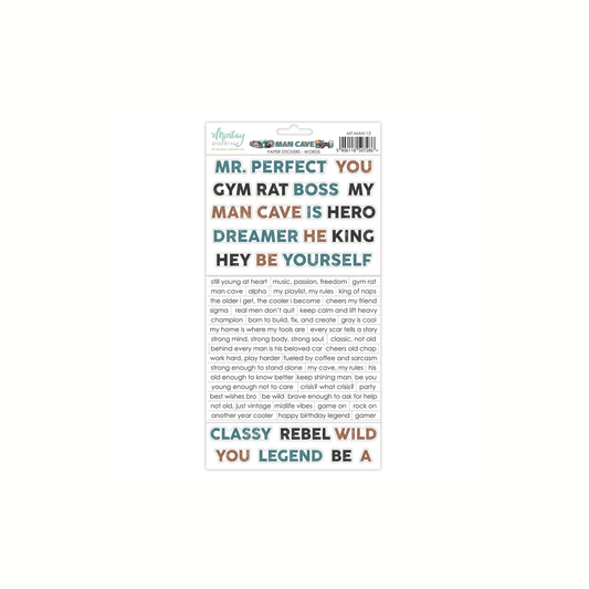 Man Cave Words Stickers