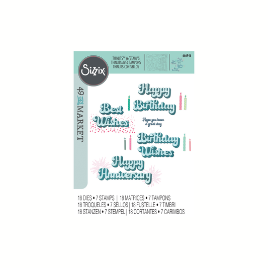 Birthday Wishes Sizzix Stamp & Dies