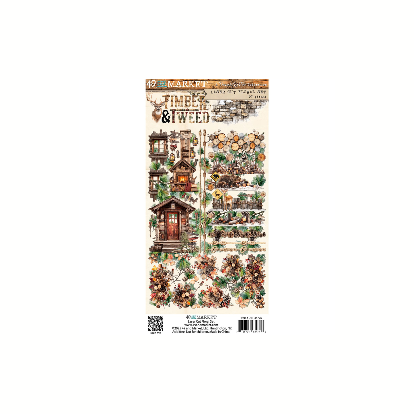 Floral Laser Cut Outs Timber & Tweed