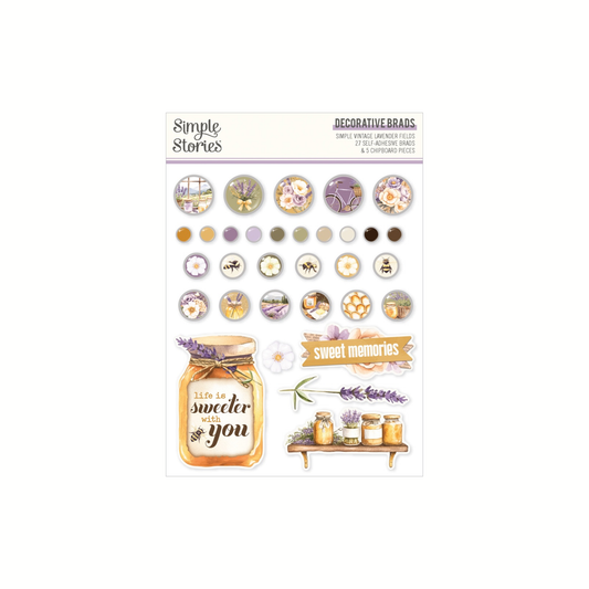Simple Vintage Lavender Fields Brads
