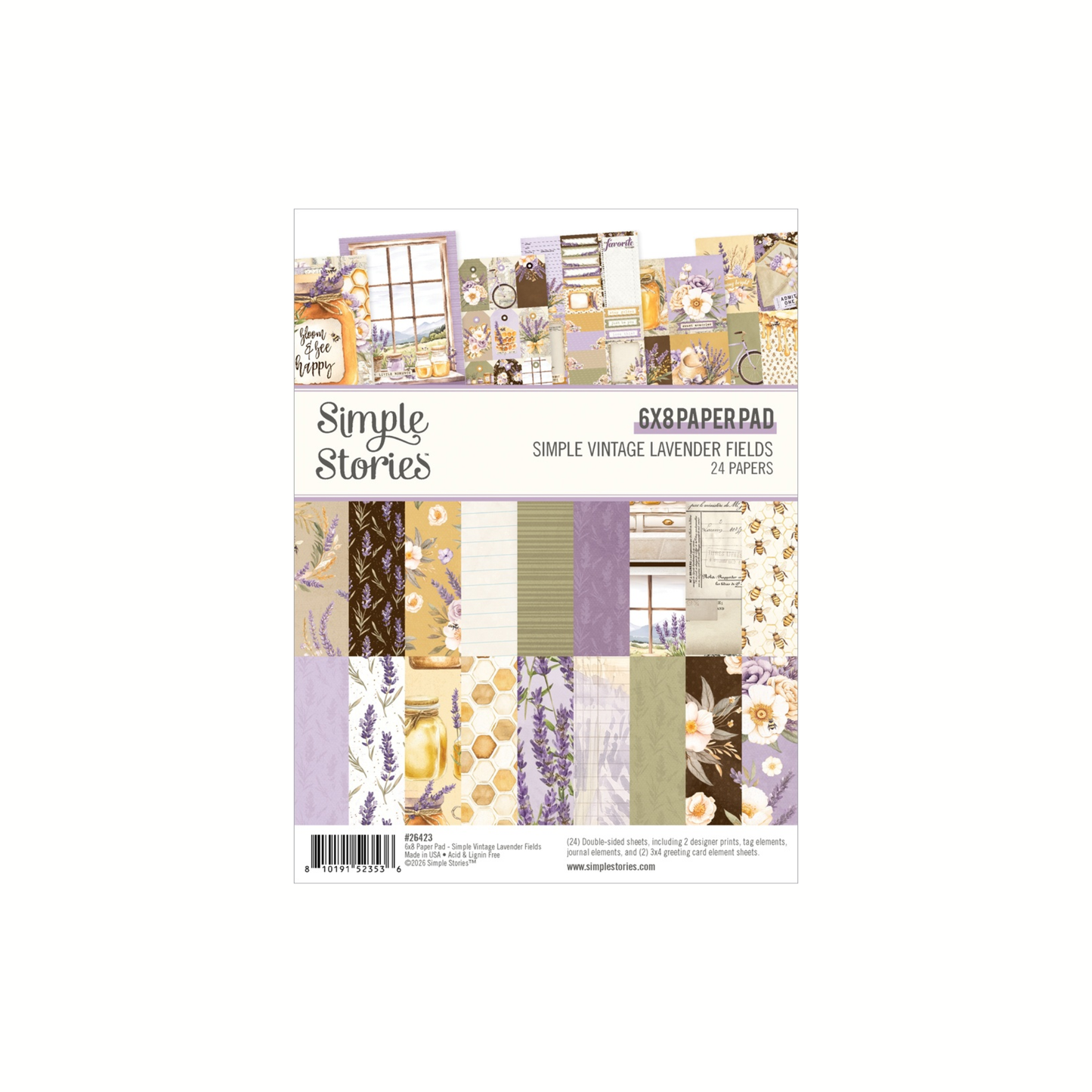 Simple Vintage Lavender Fields 6x8 Paper Pad (Class)