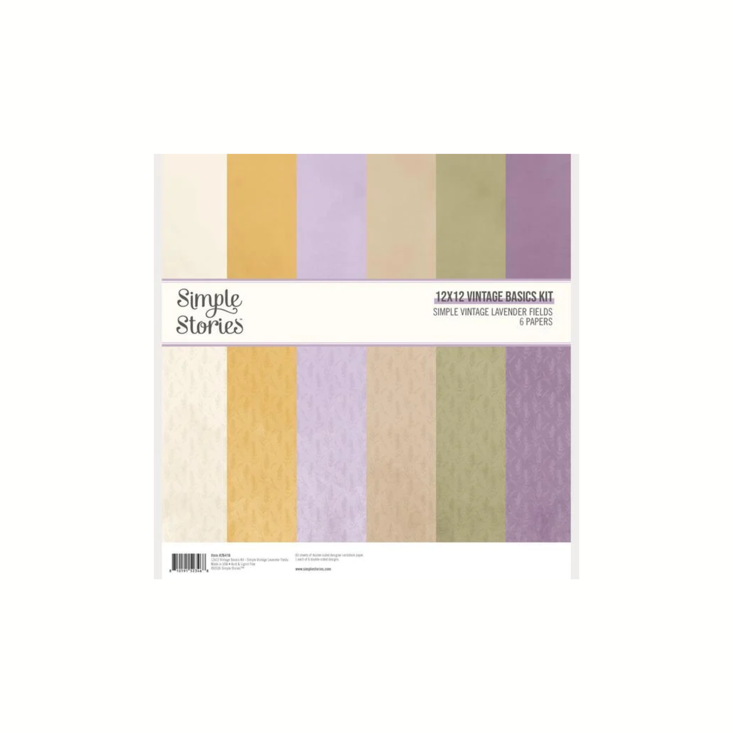 SImple Vintage Lavender Fields 12x12 Solids