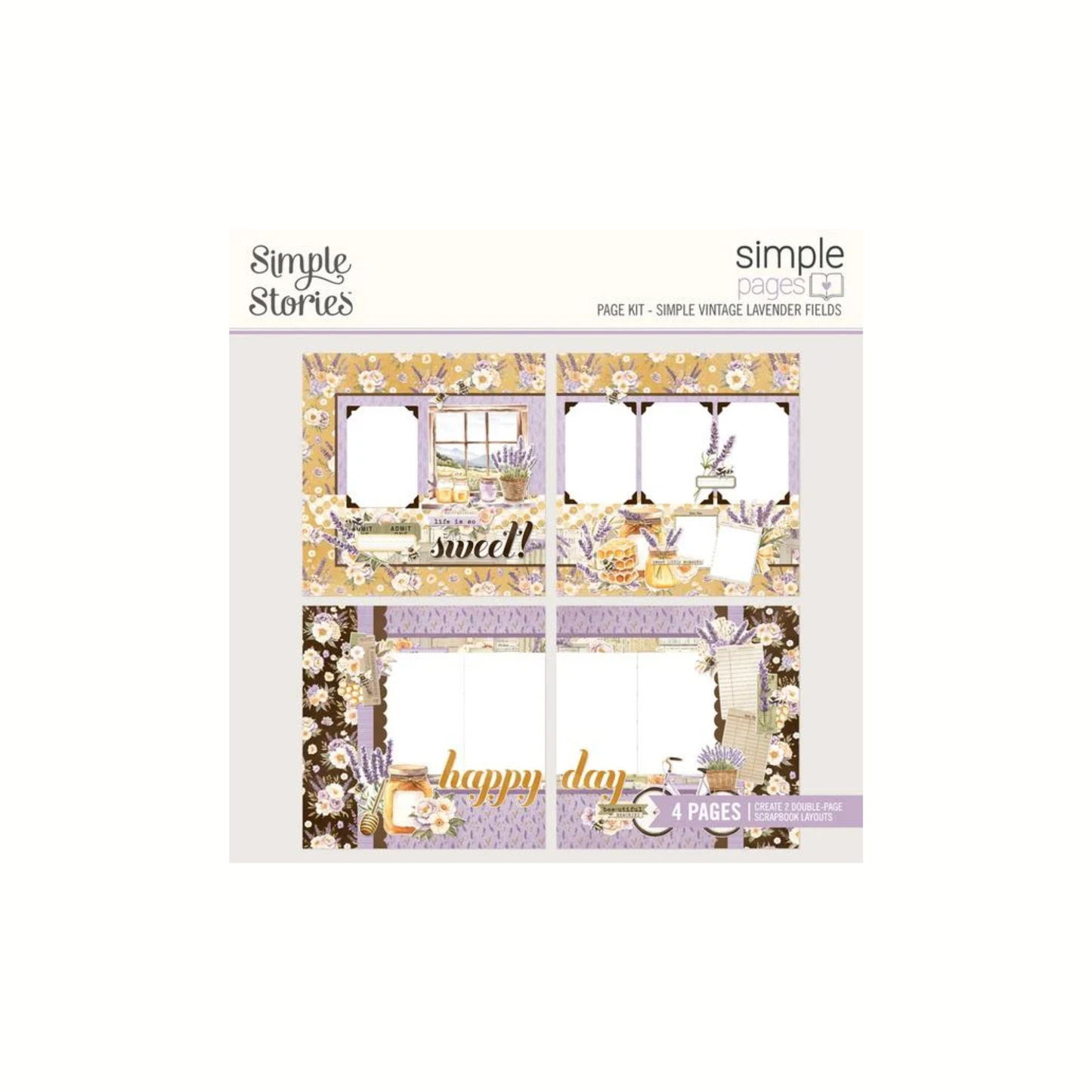 Simple Vintage Lavender Fields Page Kit
