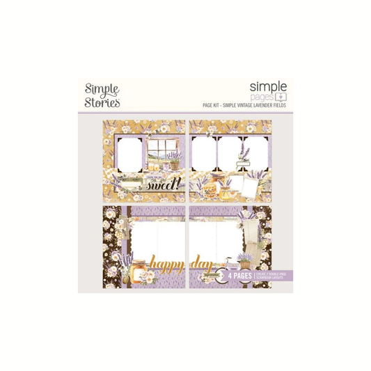 Simple Vintage Lavender Fields Page Kit