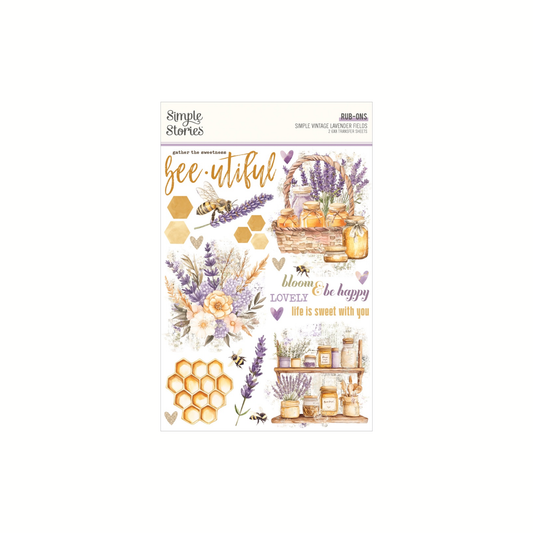 Simple Vintage Lavender Fields Rub ons
