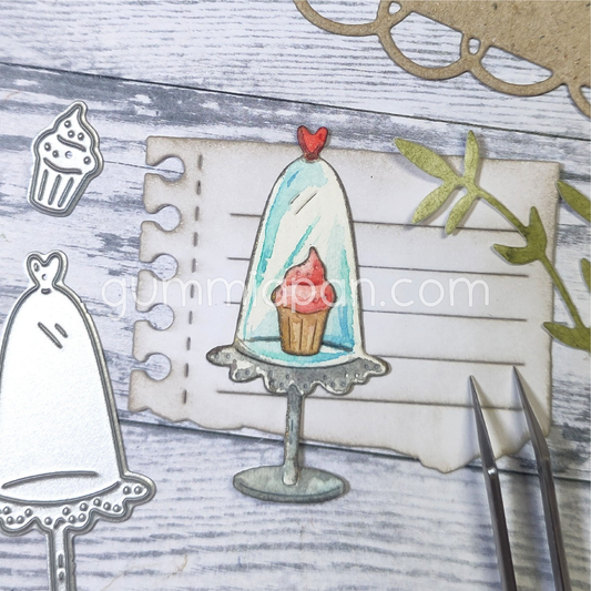 Cupcakes Under Glass Dome