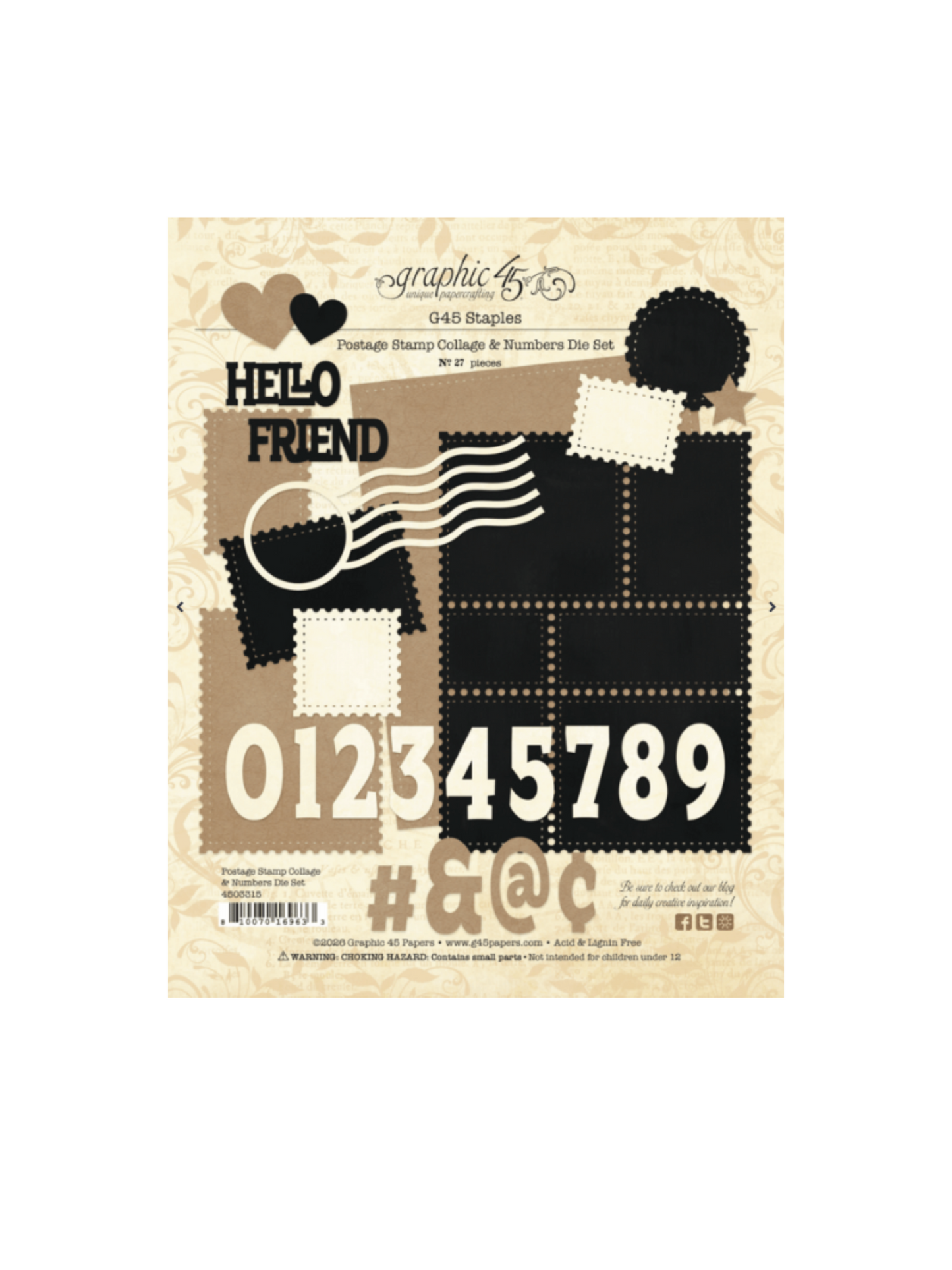 Postage Stamp Collage & Numbers Die Set