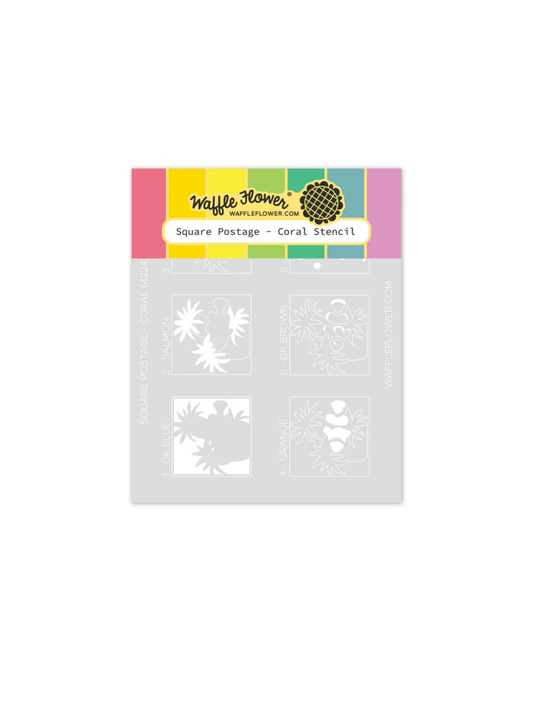 Square Postage Coral Stencil
