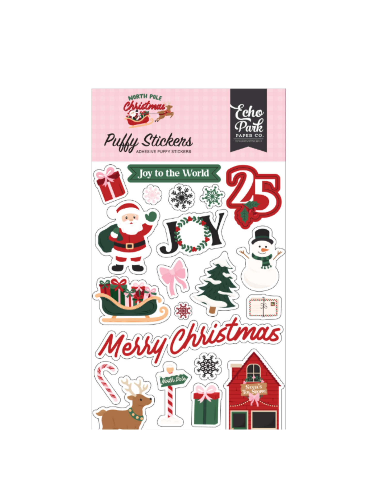 North Pole Christmas Puffy Stickers
