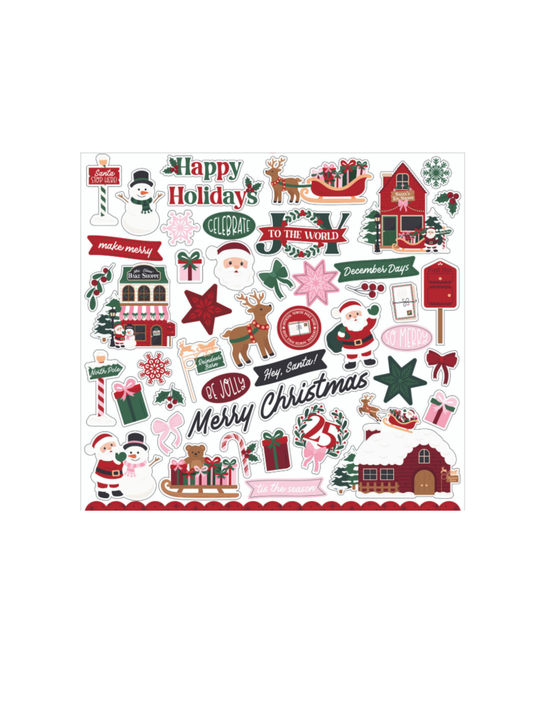12x12 North Pole Christmas Sticker Sheet