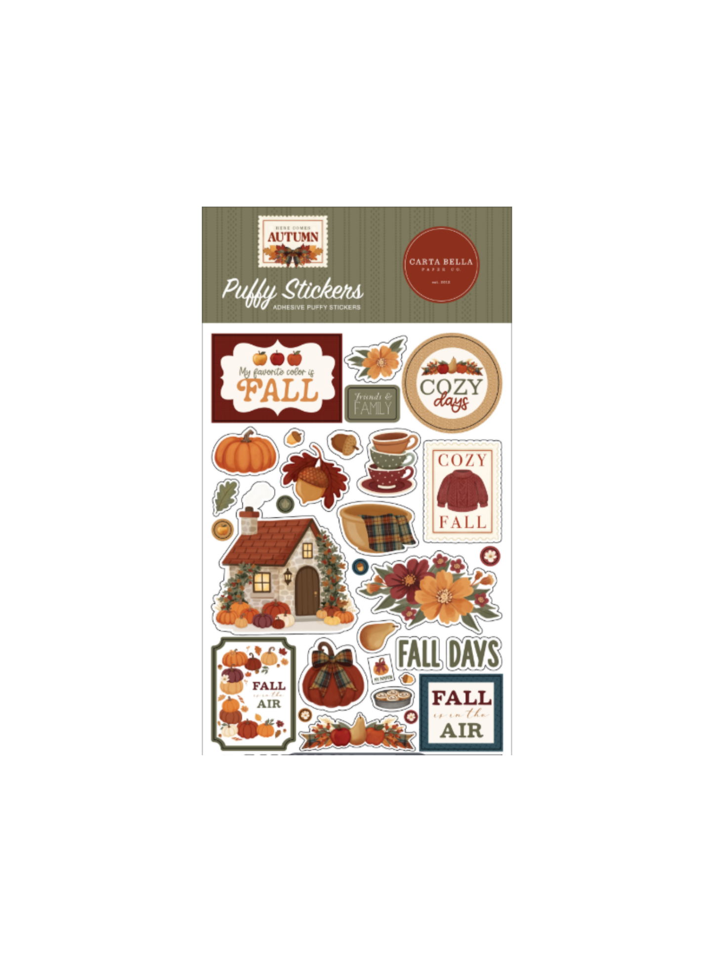 Here Comes Autumn Puffy Stickers