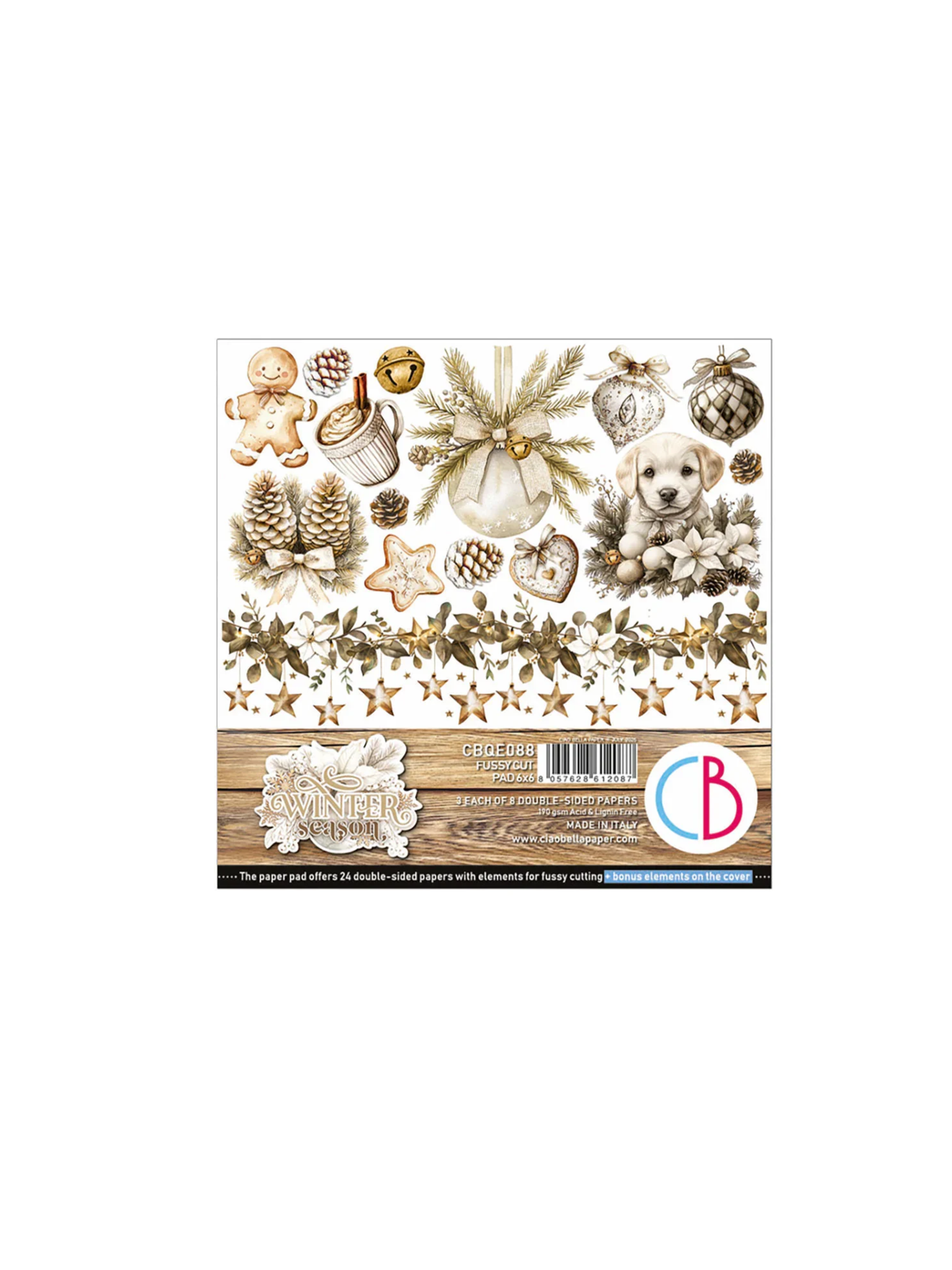 6x6 Winter Season Fussy Cut Pad