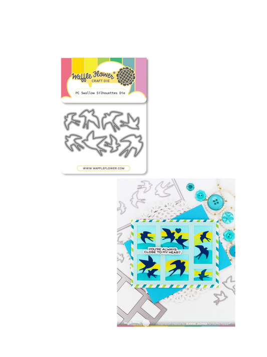 Postage Collage Swallow Silhouettes die
