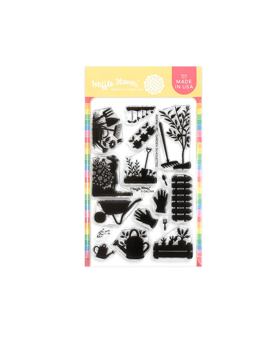 Postage Collage Garden Silhouettes Stamp