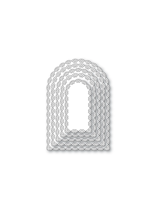 Fan Stitched Scallop Arch Dies (Used in Kitting)