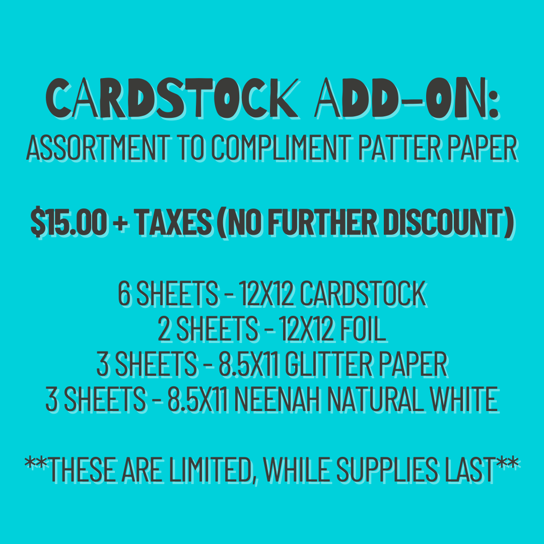 Maker Mania 9 Add-ons: Cardstock Pack $15.00+taxes