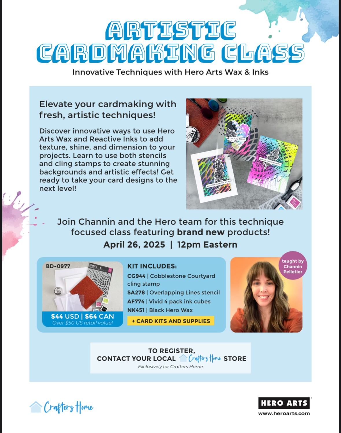 Artistic Cardmaking Class With Hero Arts